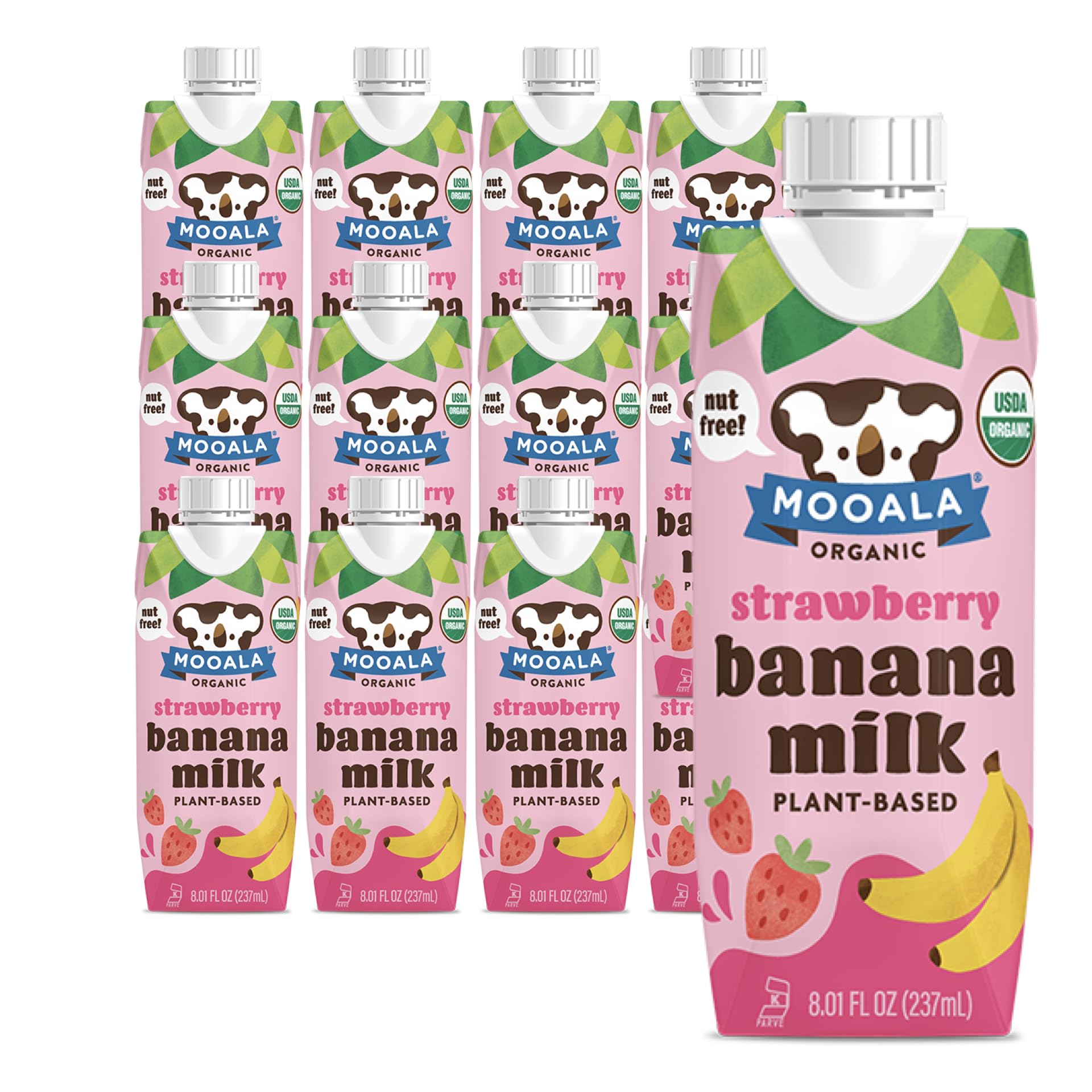 Mooala Strawberry Bananamilk Organic Shelf Stable 237 mL Case 12