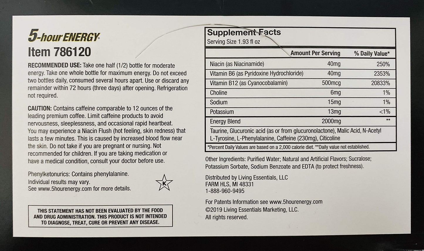 5-hour ENERGY Shot  Extra Strength  Strawberry Banana  1.93 Ounce  12 Count