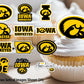 Iowa Hawkeyes Cupcake Toppers (24 Pcs) University Of Iowa Party Supplies For Football, Birthday Gift, Graduation Party Decoratio