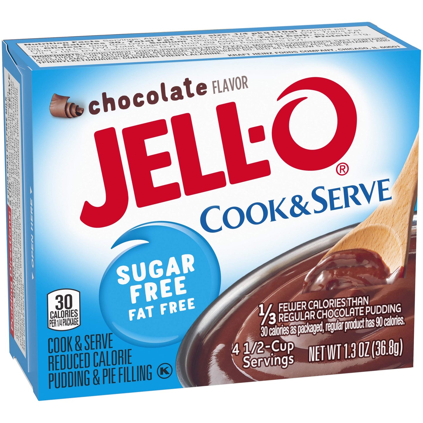 Jell-O Cook & Serve Chocolate Sugar-Free Fat Free Pudding & Pie Filling (7.8 oz Boxes, Pack of 6)