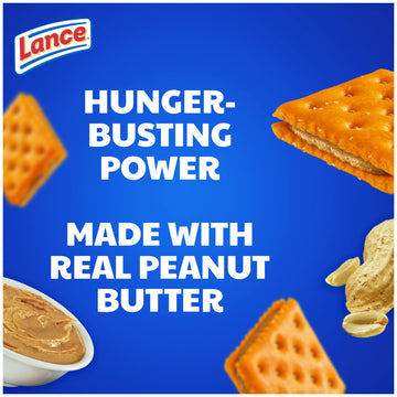 Lance Sandwich Crackers, Toastchee Peanut Butter, 20 Individually Wrapped Packs, 6 Sandwiches Each (Pack Of 6)
