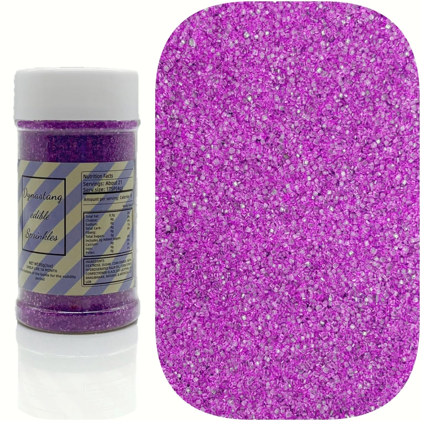 Dynastang Purple Sanding Sugar Sprinkles Edible Sugar Crystals Cake Decoration Cupcake Toppers Cookie Decorating Perfect for Cak