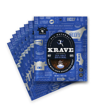 Krave Jerky Gourmet Beef Cuts, Original Sea Salt, 2.7 Ounce (Pack Of 8)