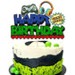 Ephlyn 1Pcs Video Game Happy Birthday Cake Topper Glitter Video Game Cake Pick Game On Controllers Gamepad Cake Decoration For G