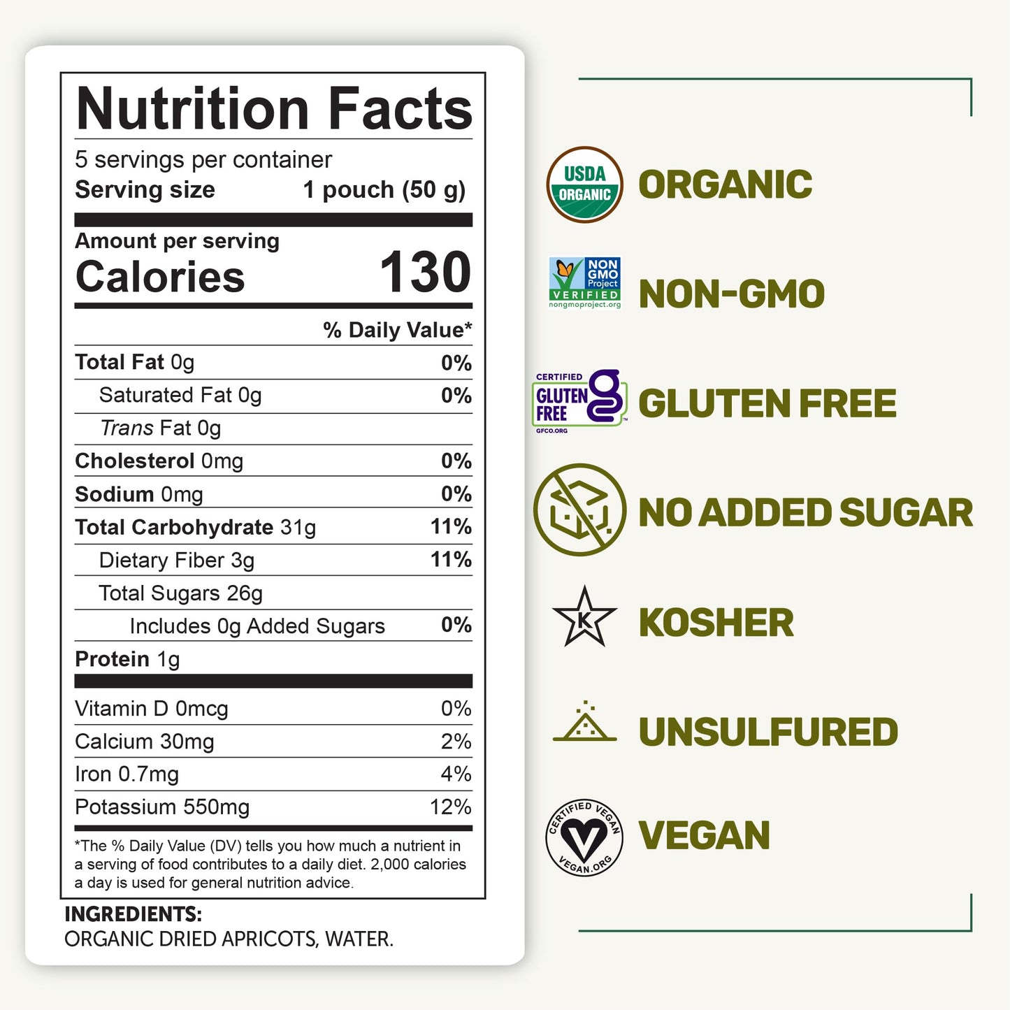 Happy Village Organic Soft Dried Apricots On The Go - 3 Bags (15 Individual Portion Packs) | Healthy, Organic, Non-Gmo, Vegan, K