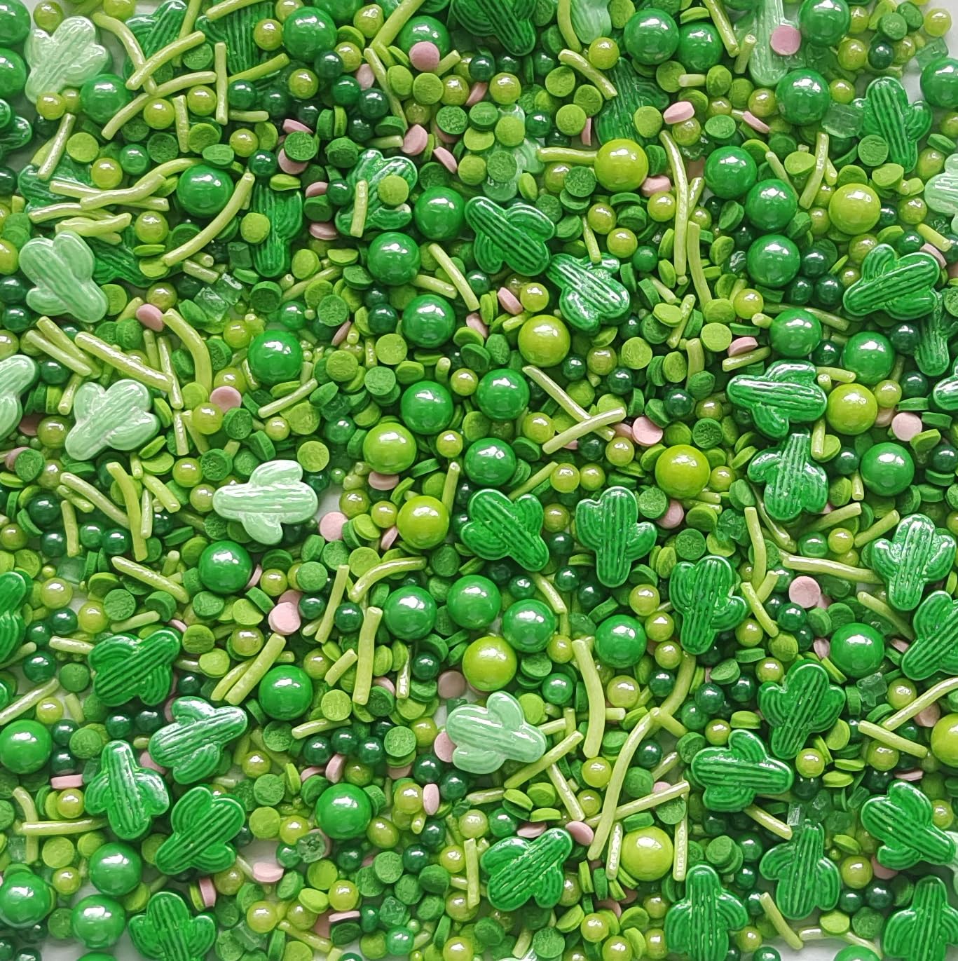 Sentovac Edible Cactus Mix Sprinkles For Decorating | Edible Cake Cupcake Green Sprinkles 1 Bottle 3.35Oz/ 95G | Cookie And Ice