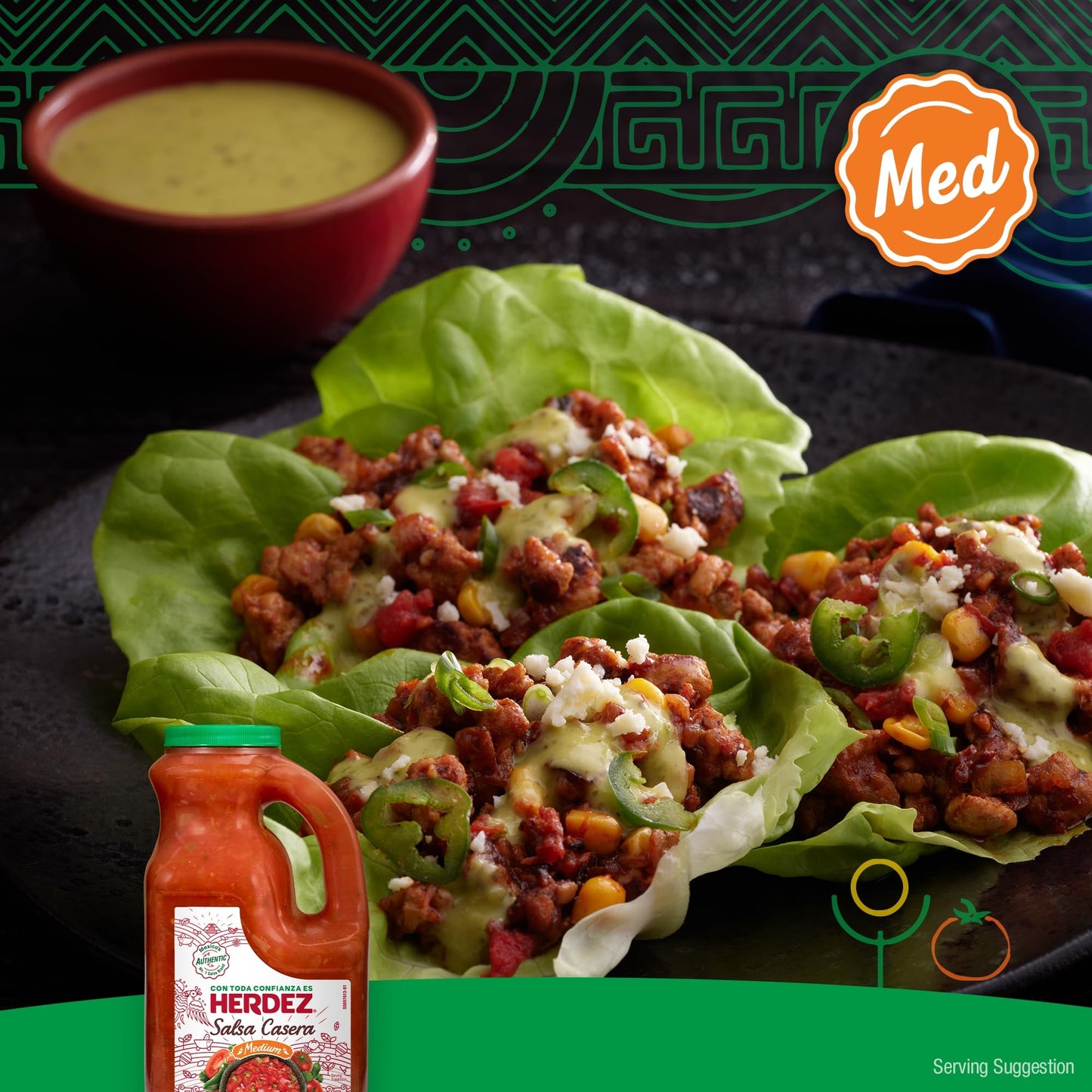 HERDEZ Salsa Casera, Medium, 70 oz Jug - Authentic Mexican Homestyle Salsa for Tacos, Chips & Dips