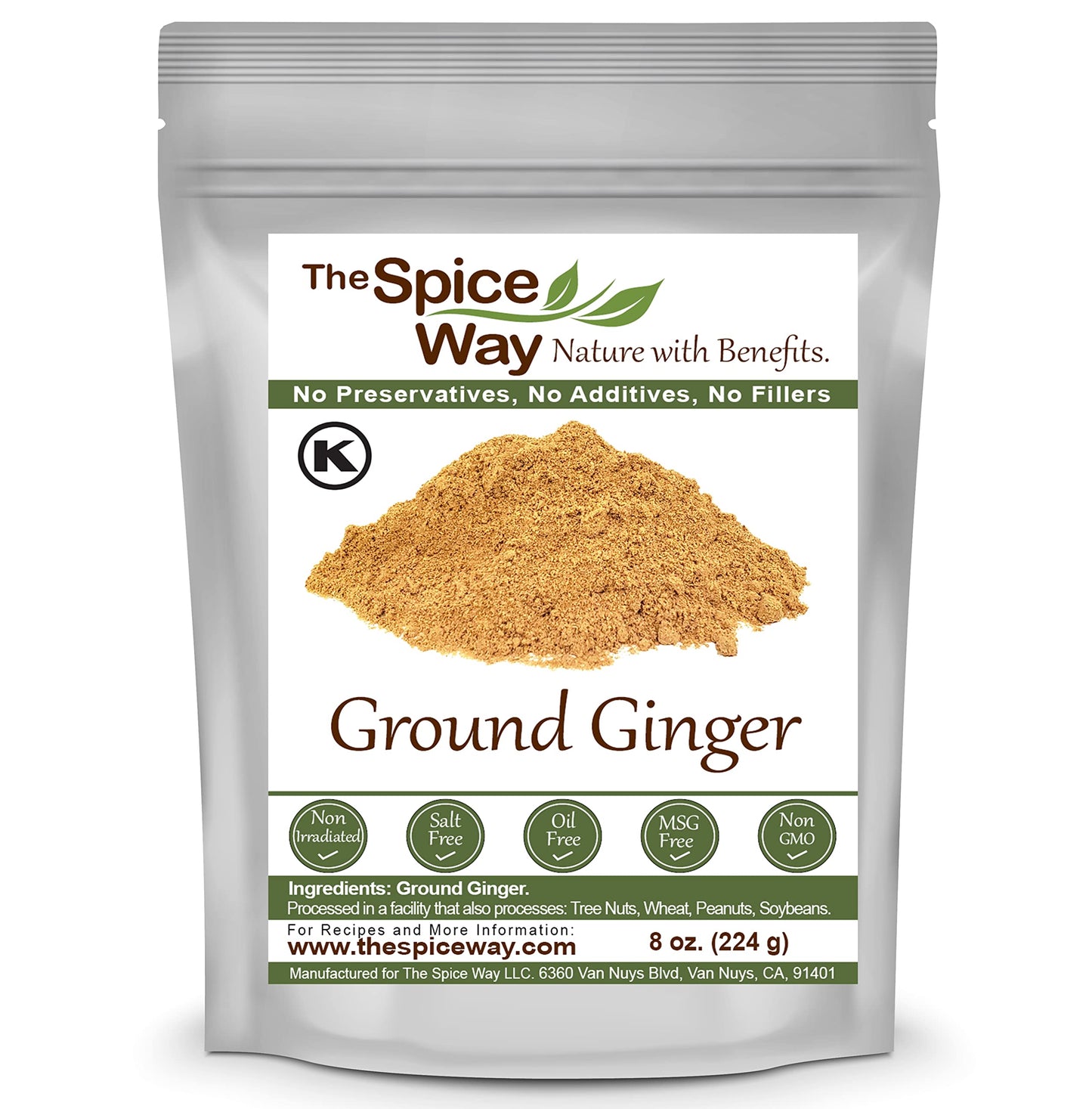 The Spice Way Ginger Powder- (8 Oz) A Pure Dry Ground Powdered Root
