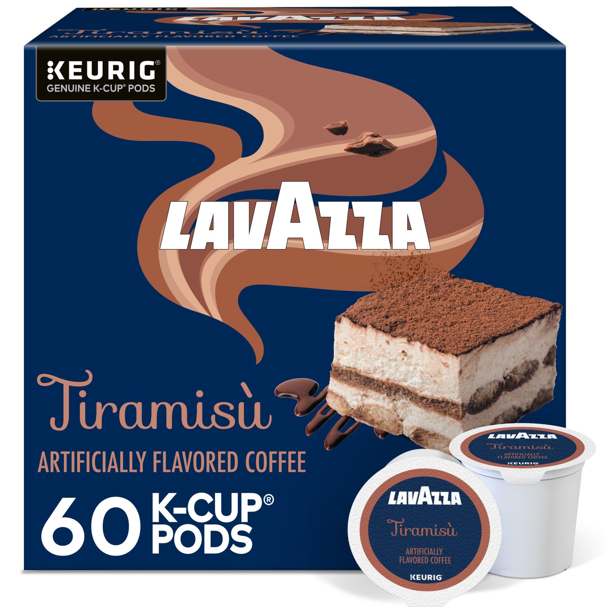 Lavazza Tiramis Coffee  Single Serve Keurig K-Cup Pods  Flavored Coffee  60-Count Box (6 Packs of 10)