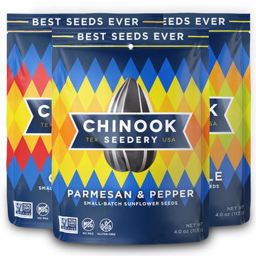 Chinook Seedery Roasted Sunflower Seeds - Jumbo Seeds Keto Snacks - Best For Snack Packs - Gluten Free, Non Gmo Snack Food Gifts - 4 Ounce (Pack Of 3) - Chinook Faves Variety Pack