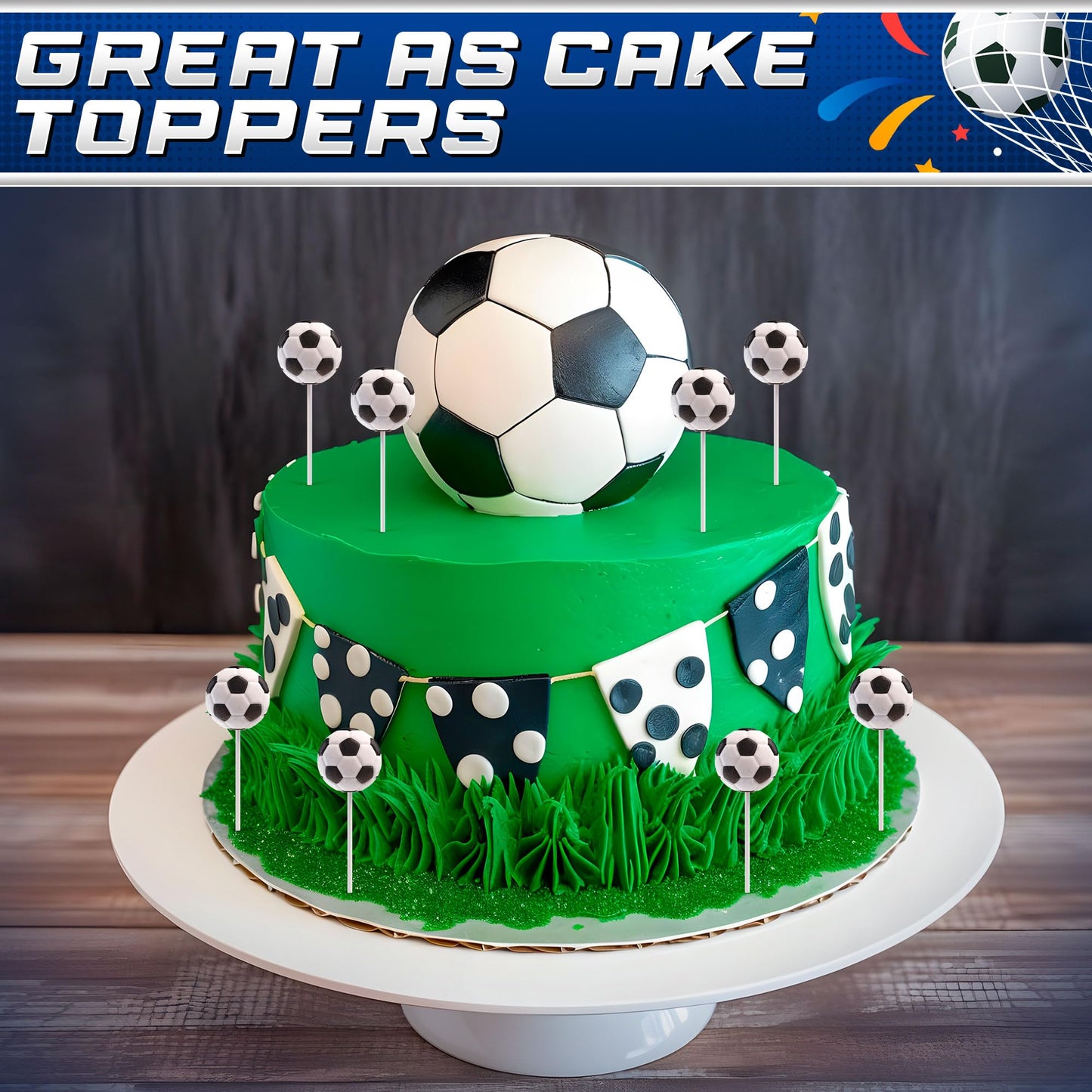 Soccer Lollipops 12Pk- Soccer Candy For Soccer Party Supplies - Soccer Ball Candy For Soccer Birthday Party Decorations - Soccer