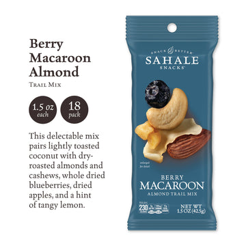 Sahale Snacks Trail Mix, Berry Macaroon Flavor, 1.5 Ounce (Pack of 18), Model 893869003615
