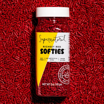 Richest Red Softies Natural Sprinkles by Supernatural, Made in USA, No Artificial Dyes, Soy Free, Gluten Free, Corn Free, Vegan,