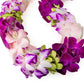 Generic Fresh Cut Orchids Flower Leis, Double Strand, Purple & Pink, Model Splash
