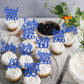 ZHUOWEISM 24PCS Cupcake Toppers, Blue Paper Decorations for 60th Birthday Party, Cheers to 1965