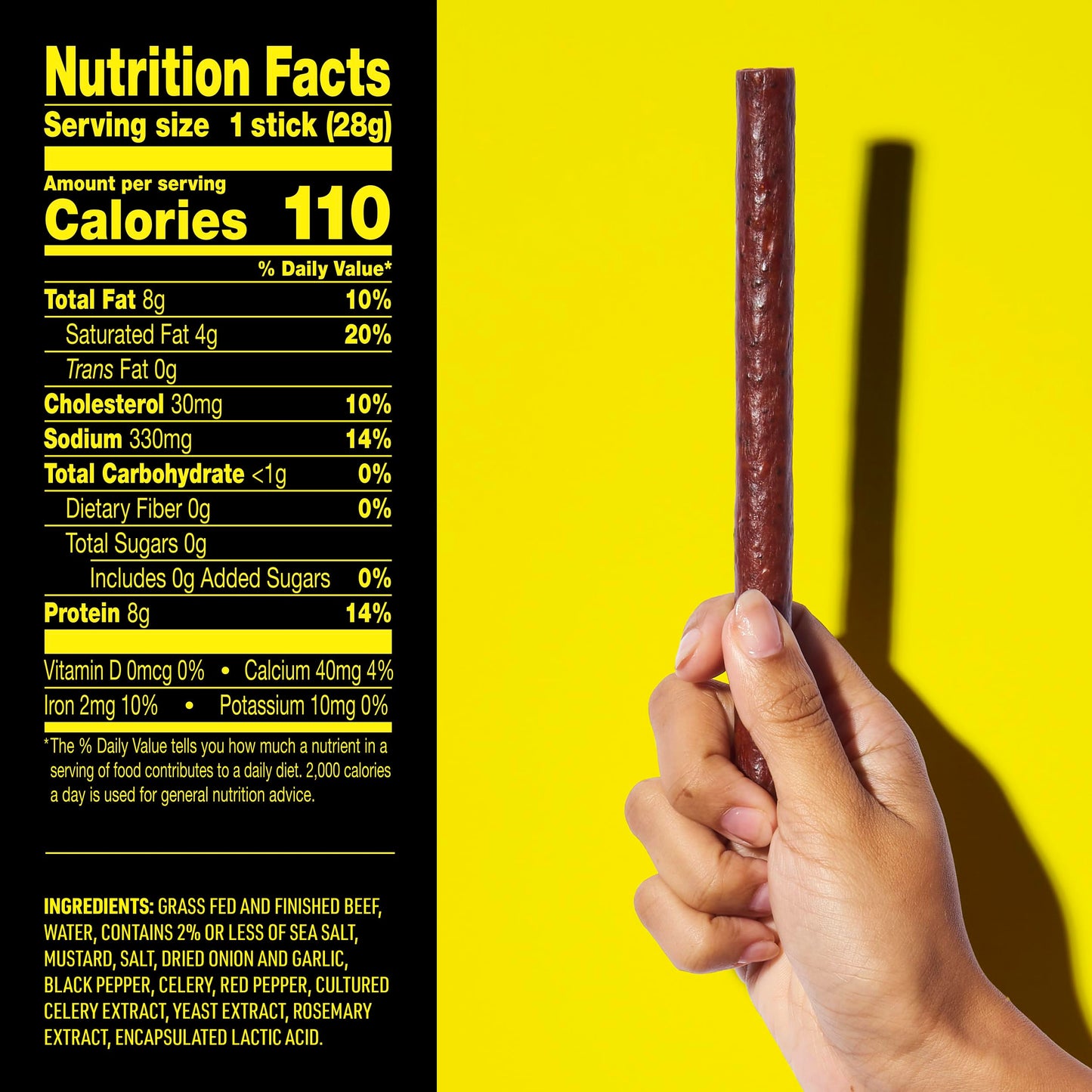 Lorissas Kitchen Beef Jerky Snack Sticks 24-Pack, Original Flavor, 8g Protein, Gluten-Free, Non-GMO, Keto, Paleo, 1 Ounce Each