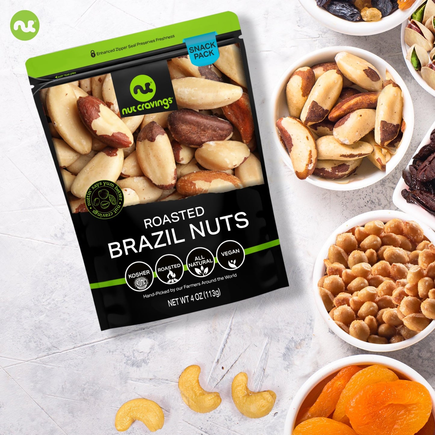 Nut Cravings Gourmet Collection - Diwali & Halloween Treats Dried Fruit & Mixed Nuts Basket In Green Box (6 Assortments) Arrange