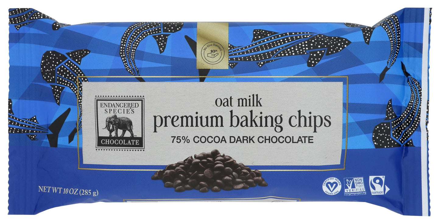 ENDANGERED SPECIES 75% Oat Milk & Dark Chocolate Baking Chips, 10 OZ