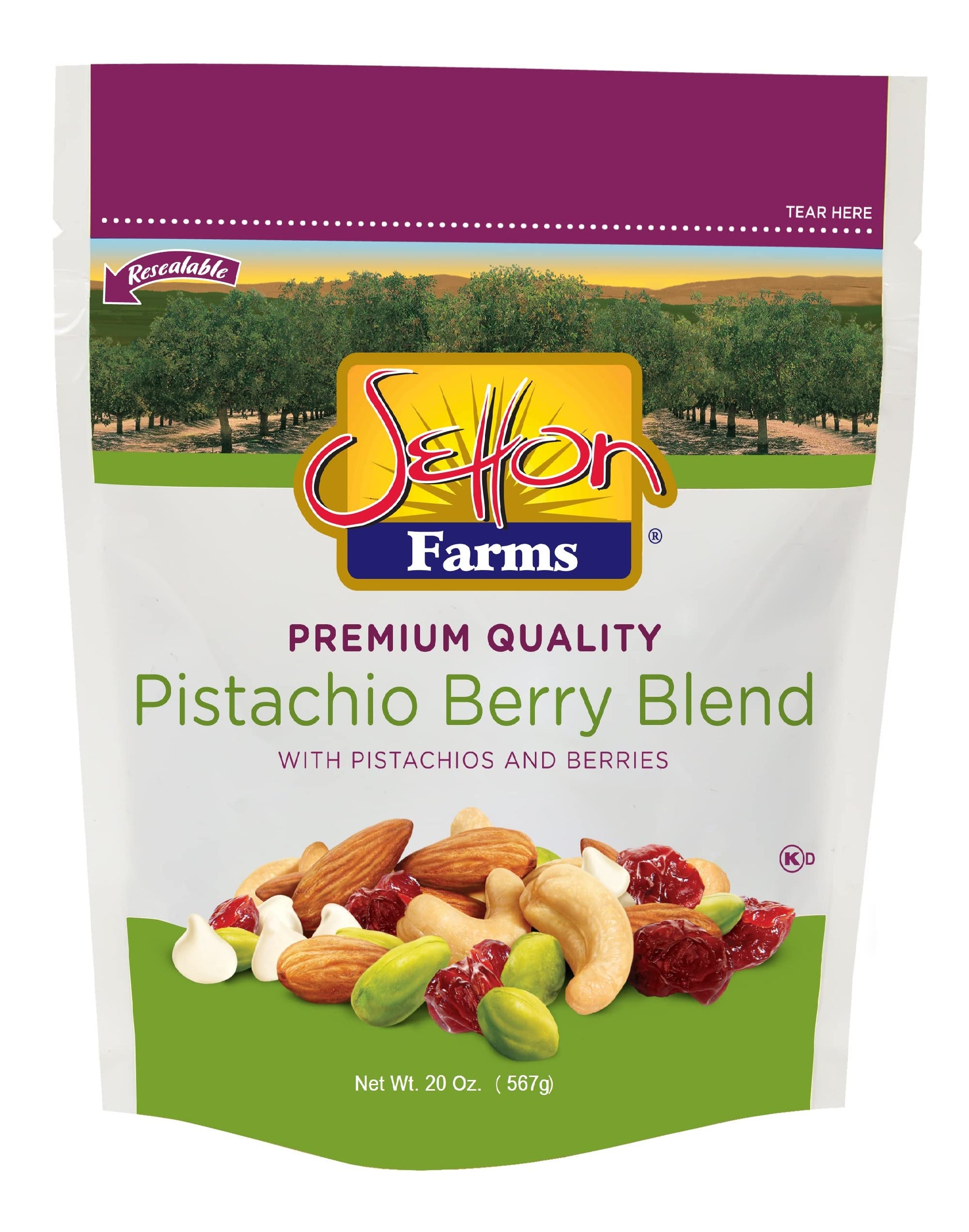 Setton Farms Pistachio Berry Blend - 20 Oz. Bag, Value Size, Nut Mix