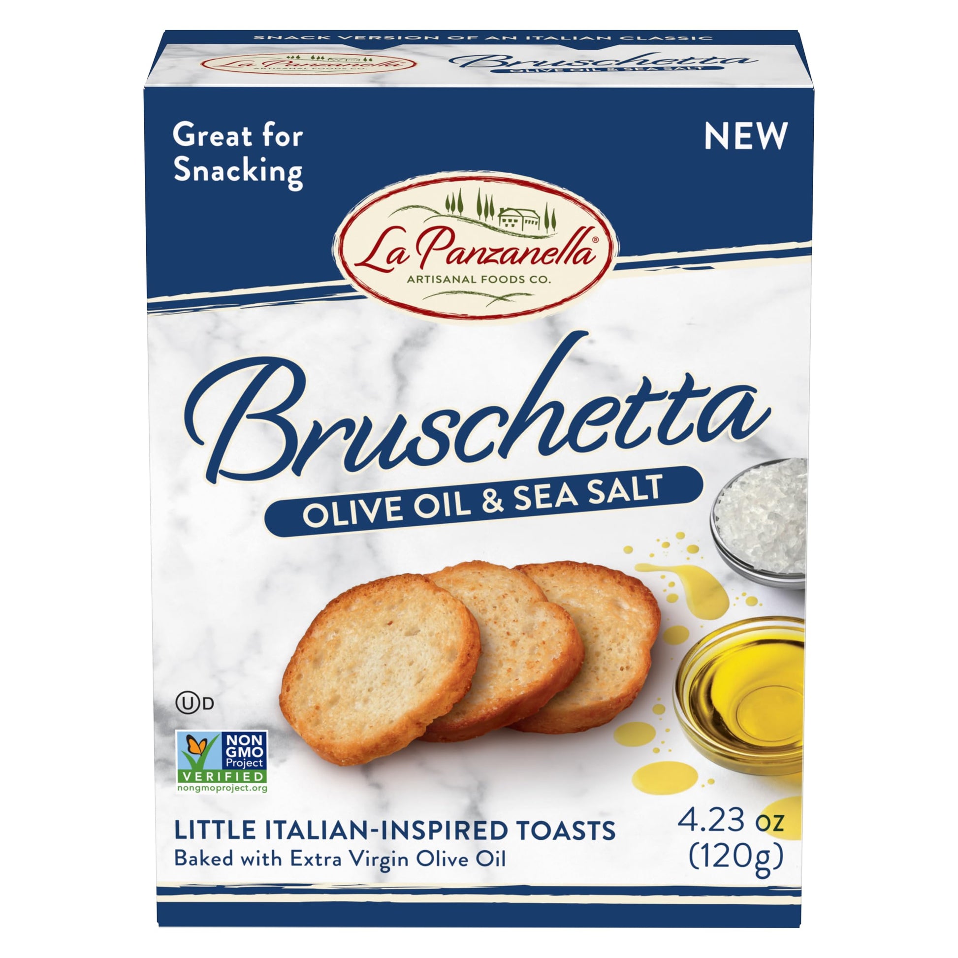 La Panzanella Olive Oil and Sea Salt Bruschetta Crackers - Italian-inspired Toasts, Made with Non-GMO Project Verified Ingredien