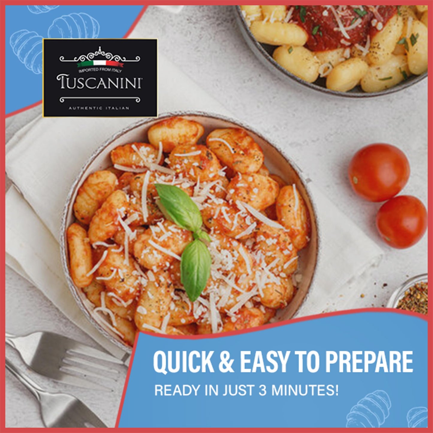 Tuscanini Classic Italian Potato Gnocchi 16oz (3 Pack) | Imported from Italy, Low Fat, Potato Dumpling, Ready in Minutes