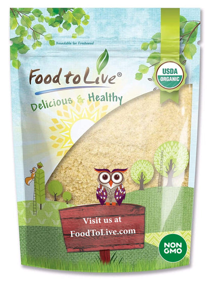 Food to Live Organic KAMUT Khorasan Wheat Flour, 2 Pounds - Stone Ground Powder, 100% Whole Grain Meal, Non-GMO, Kosher, Bulk