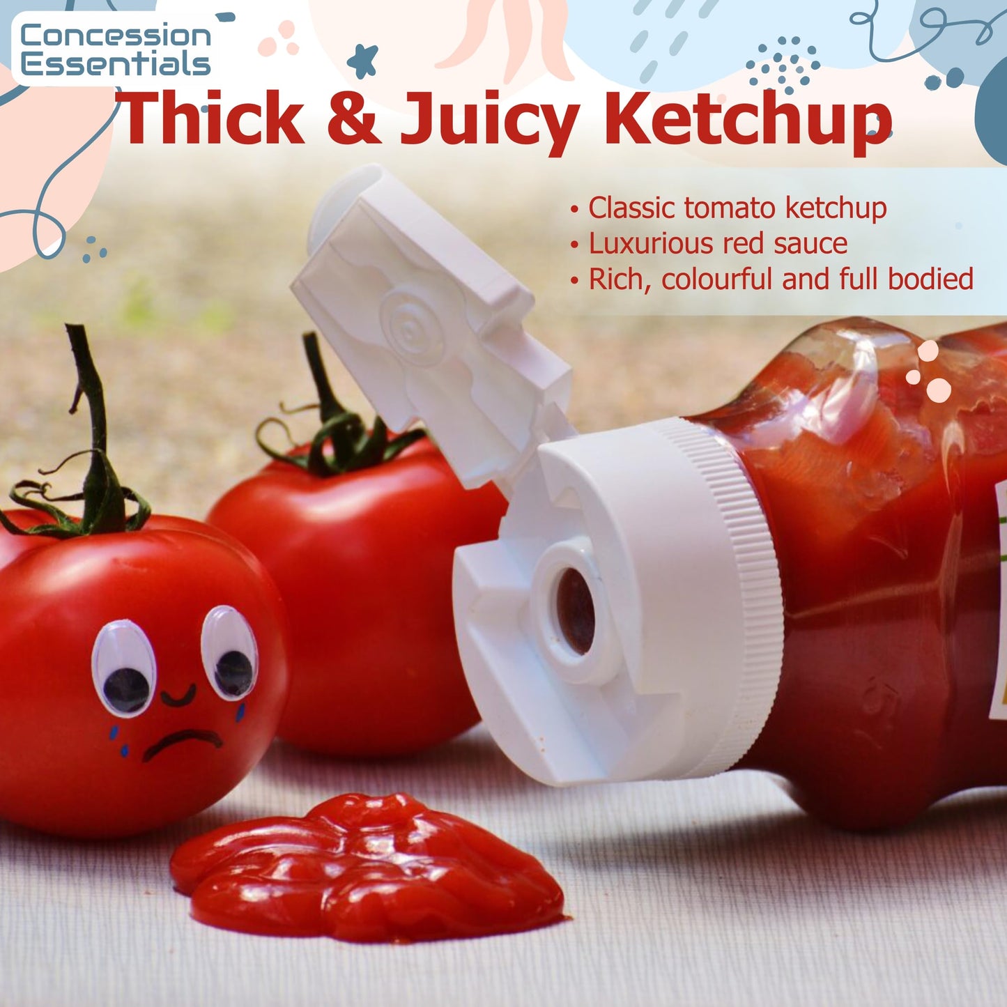 Concession Essentials Heinz Squeeze Bottles Ketchup, 20 Oz Squeeze Bottle, Pack Of Two. Total 40 Ounces
