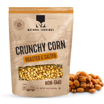 Natural Craving Salted and Roasted Corn Nuts - Original Toasted Corn Kernels in Resealable Bag - Crunchy Snack (Natural Cravings