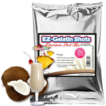EZ-SQUEEZE Pina Colada Jello Shot Mix - Premium Gluten-Free Gelatin Powder, 6.78 oz, Multi-Color, Model EZ-Jello-Shot-Mix-Pina