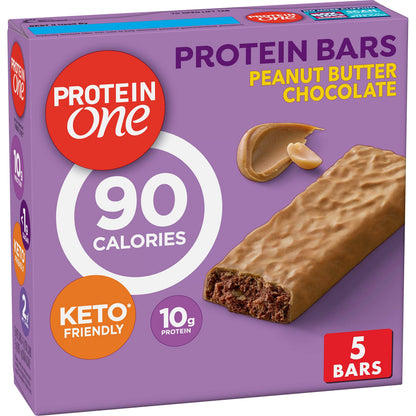 Protein One 90 Calorie Keto Protein Bars, Peanut Butter Chocolate, 5 ct