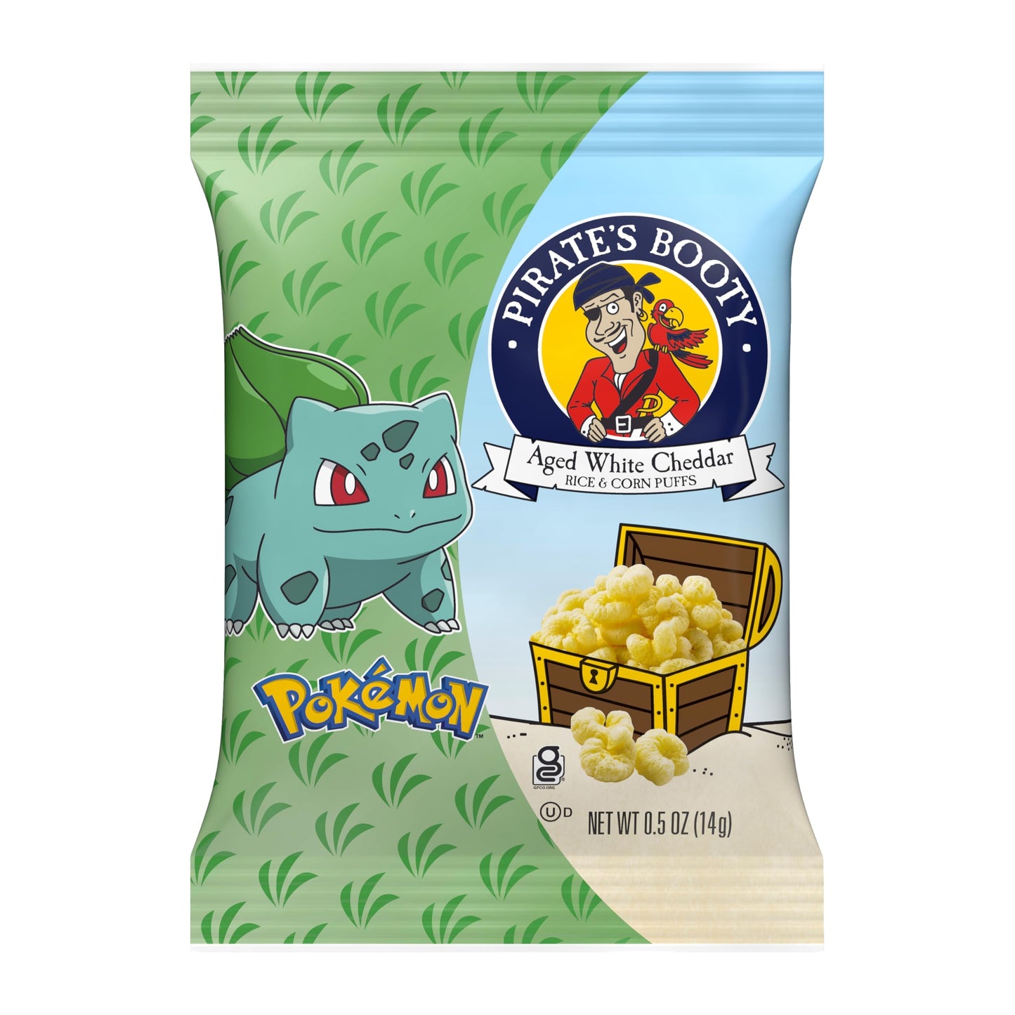 Pirates Booty Pok  mon Multipack, Aged White Cheddar Cheese Puffs, Gluten-Free, Kids Snacks, 0.5oz (18ct)