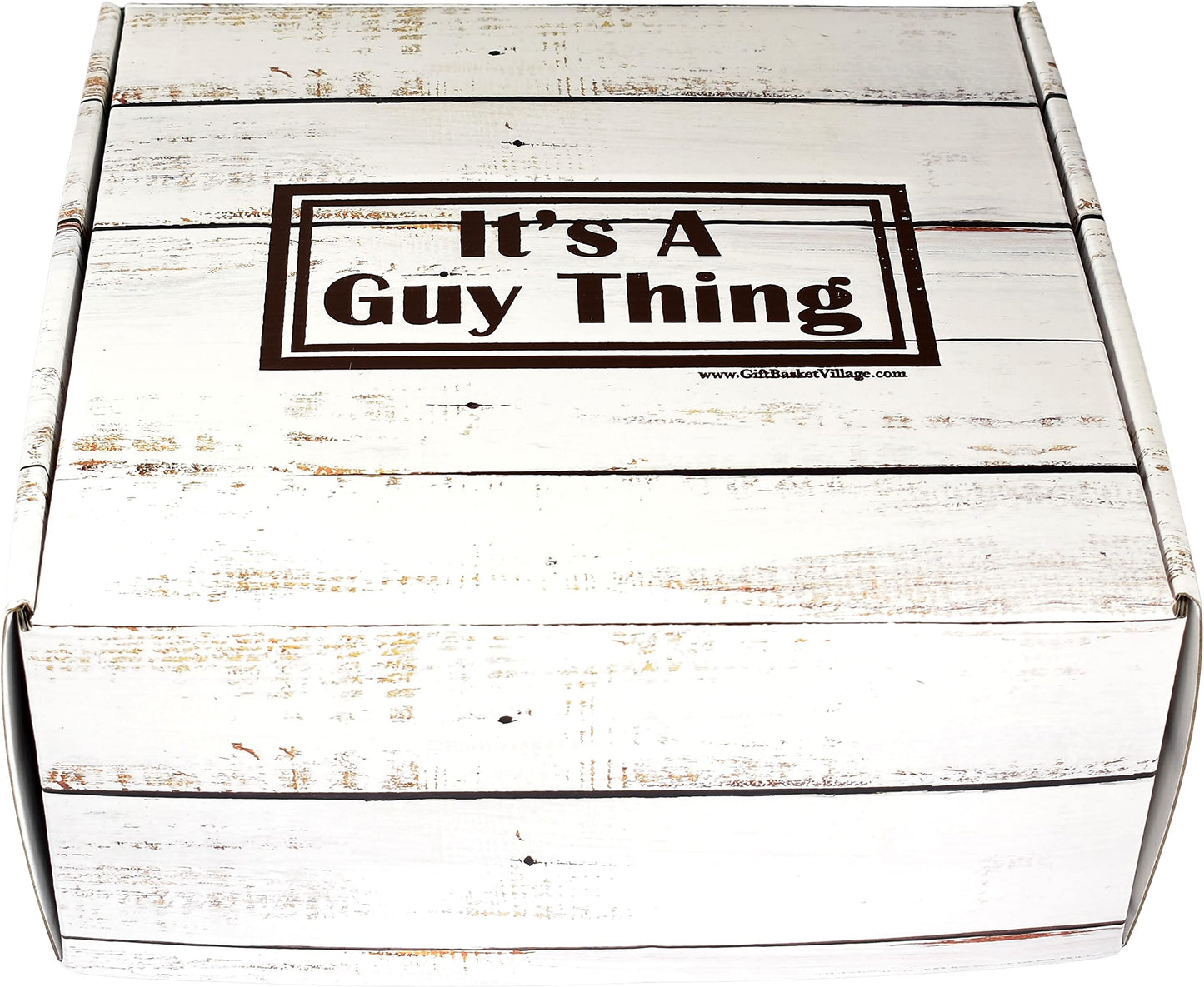 Gift Basket Village Gourmet Food Gift Basket for Men, 8 Piece Set, Cheese, Sausage,  ers, Sweets, White/Brown