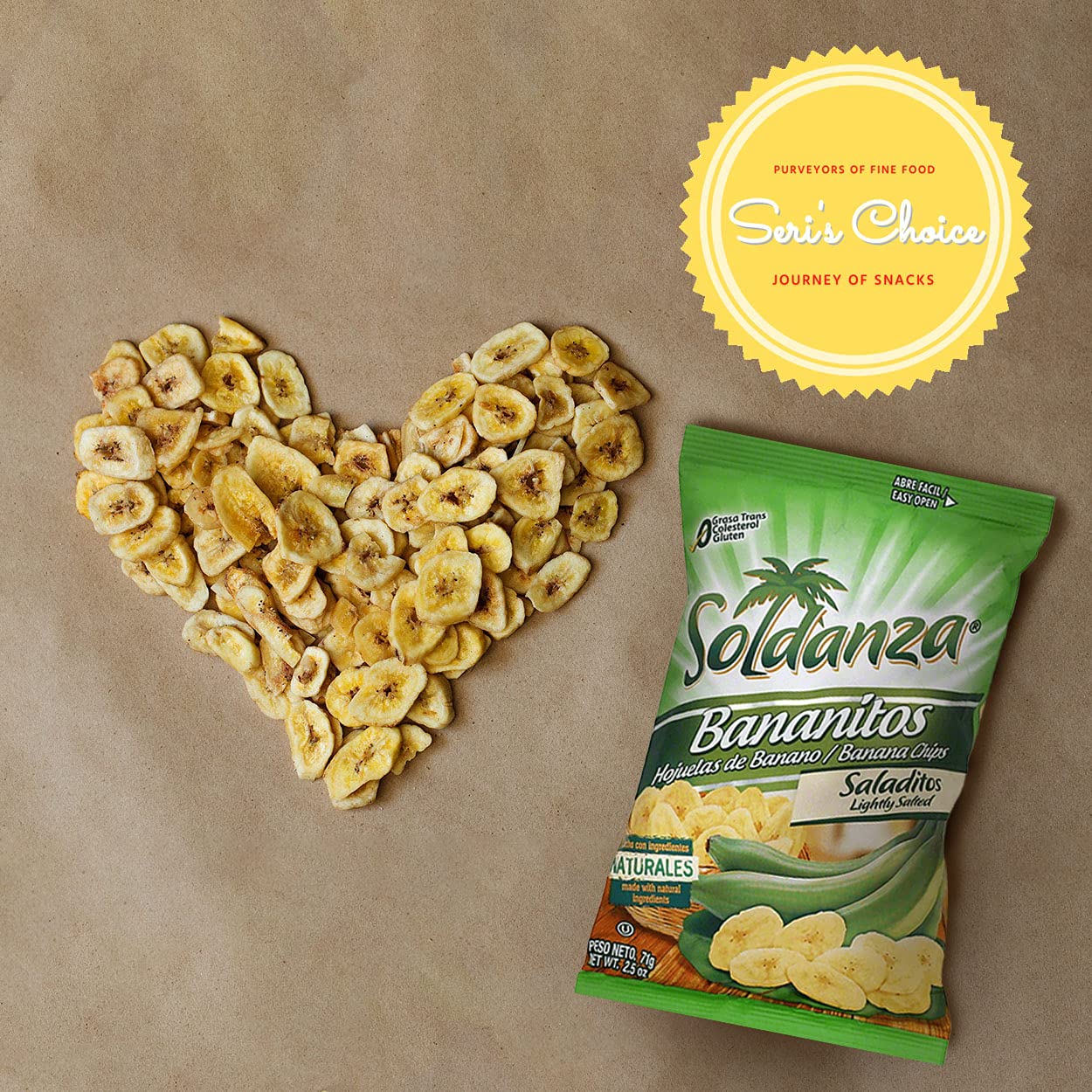 Seconde Nature Soldanza Plantain Chips Variety Pack - 3 Mix, 2.5 oz (Pack of 6) - International Snack