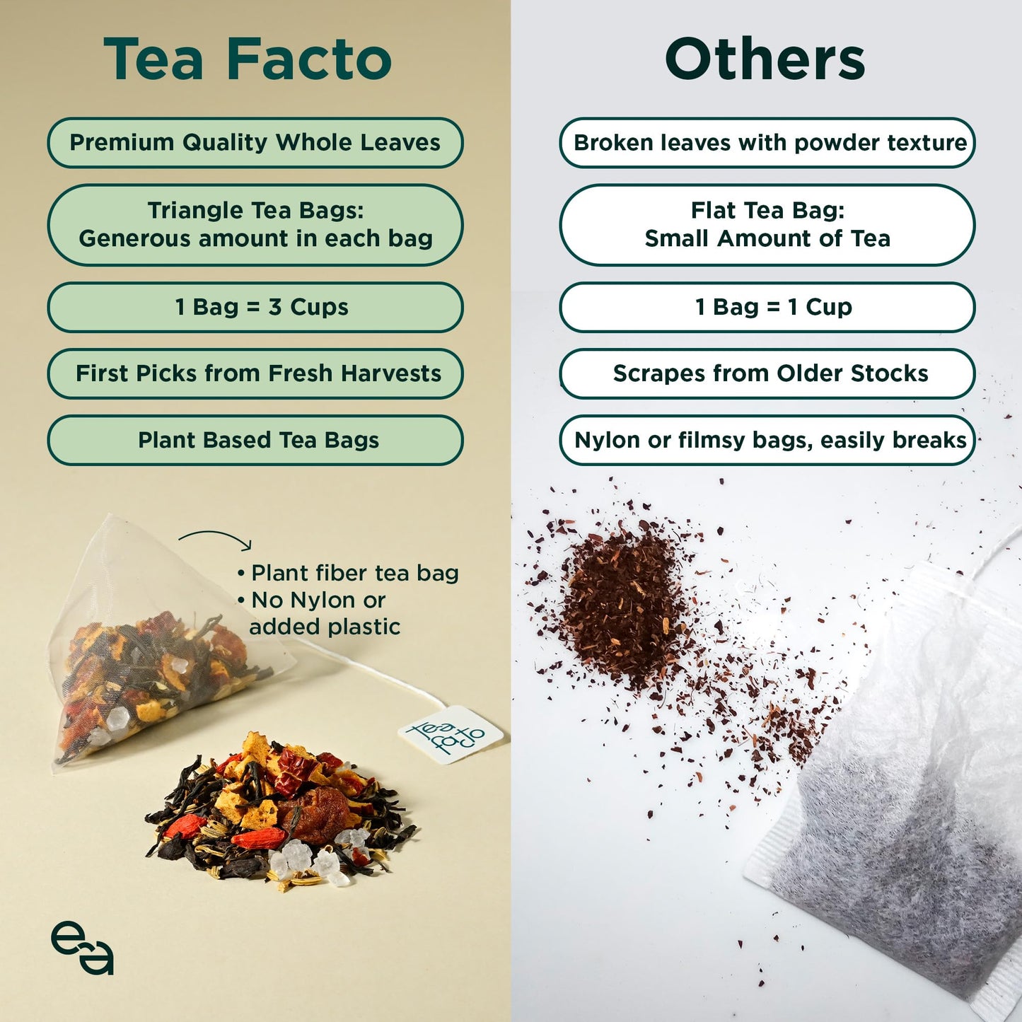 Tea Facto Fennel Tea Bags - Herbal Fennel Seed Tea Blend With A Smooth And Refreshing Flavor - 10 Pack