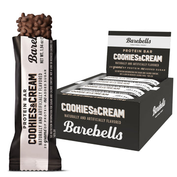 Barebells Protein Bars Cookies & Cream - 12 Count, 20G High Protein Treats - Chocolate Nutrition Bar With 1G Total Sugars - On-T