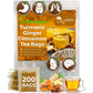 TOG999 Turmeric Ginger Cinnamon Herbal Tea Bags - 200 Count, Vegan, No Sugar, No Caffeine, Eco-Conscious Ingredients