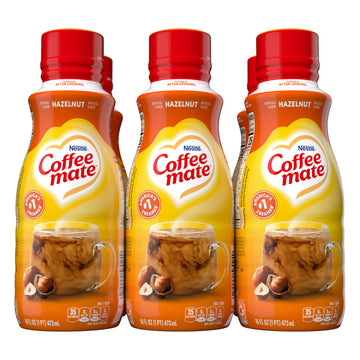 Nestle Coffee Mate Hazelnut Coffee Creamer Liquid – Triple Churned Liquid Coffee Creamer For Warm, Rich Flavored Coffee – Lactose & Gluten-Free, Non Dairy Creamer For Up To 360 Cups (16 Oz 6 Pack)