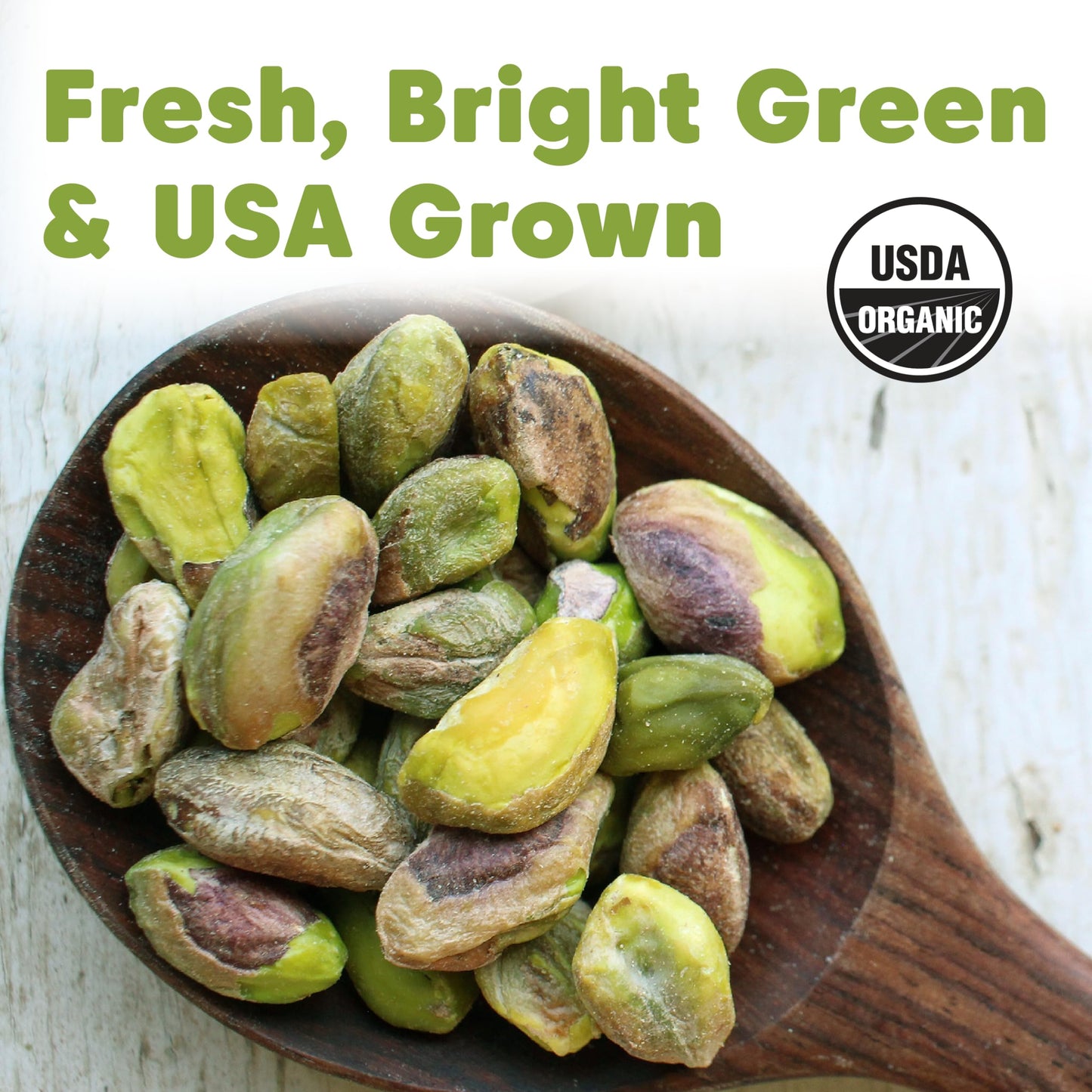 Wilderness Poets, Organic, Whole, Raw Pistachios - Grown In California, Fresh, Bright Green, Unsalted, Unroasted, Bulk Size (32