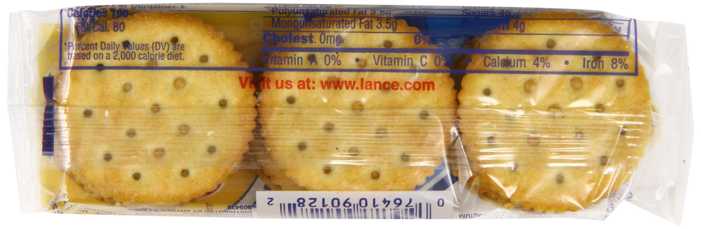Lance Toasty Crackers, Real Peanut Butter, 51.5 Ounce (Pack Of 40)