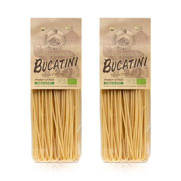 Morelli Bucatini Pasta Noodles - Premium Organic Italian Pasta From Italy - Handcrafted, Family Owned Gourmet Pasta Brand - Duru