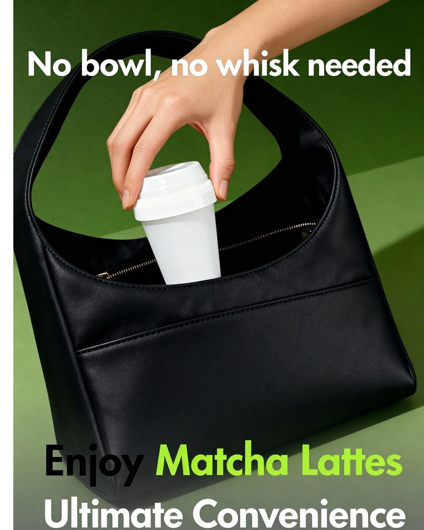 Mini Matcha Shaker (20Ml) For Green Tea Ceremonial Grade Matcha Powder & Hojicha Powder | Matcha Whisk Set | Travel Essentials | Kitchen Essentials | Gifts For Women | Black Color