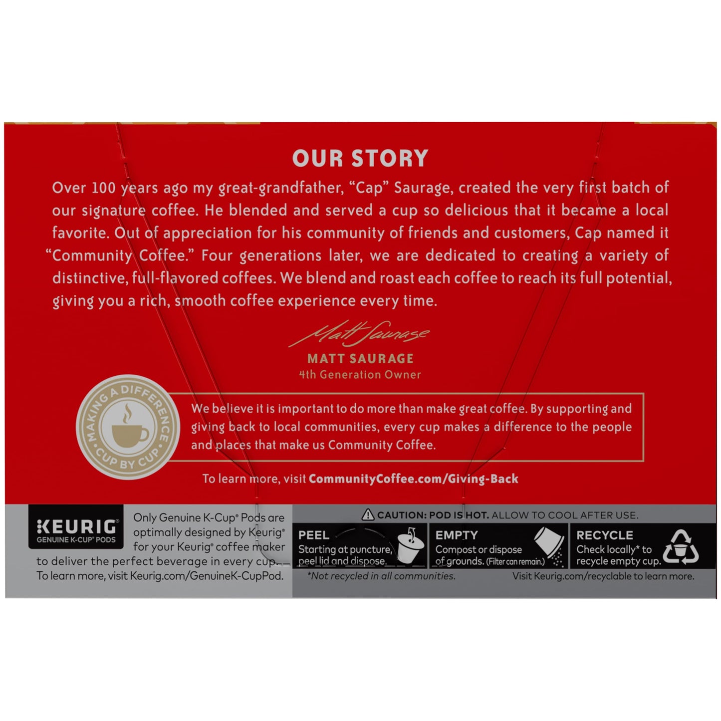 Community Coffee 100% Colombia Medium Dark Roast Coffee Pods, 72 Count, Compatible with Keurig 2.0, 12 Count (Pack of 6)