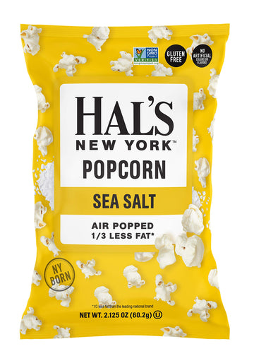 Hal's New York Popcorn Sea Salt, Gluten Free, 2.125 oz Bag (Pack of 6)