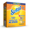 SINGLES TO GO! Sunkist Soda Variety Pack - Orange, Strawberry, Grape, Peach - 40 Total Sticks - 0.1 Ounce Each