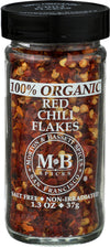 Morton & Bassett Organic Red Chili Flakes, 1.3 Ounce, Plastic, No Color, Model 0016291442856