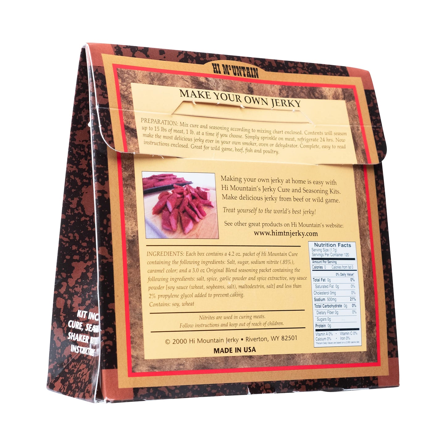 Hi Mountain Jerky Seasoning And Cure Kit | Original Blend | Make Savory Beef Jerky At Home | Great For Beef, Deer, Elk, & Veniso