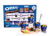 OREO Dirt Cake Kit with Real Cookie Pieces, Gummy Worms, Pudding Mix, 4 Blue Cups and Spoons, DIY Dessert Gift Set, White Elepha