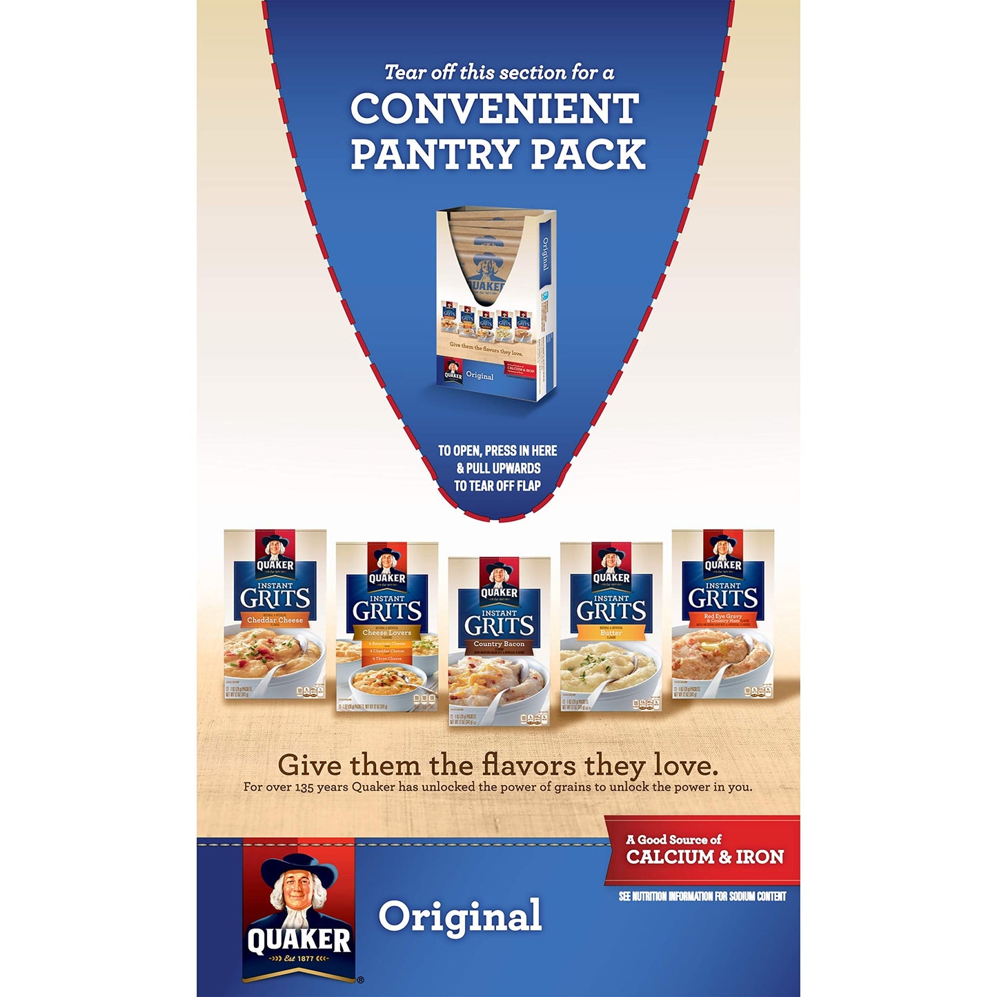 Quaker, Instant Grits, Original, 12 Count, 12oz Box (Pack of 6)