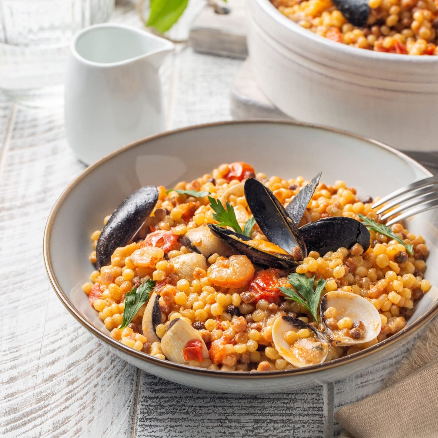 Sanniti Toasted Fregola Sarda FIne Semolina Pasta Fregula Tostata Fina, 17.6 oz (Pack of 2)