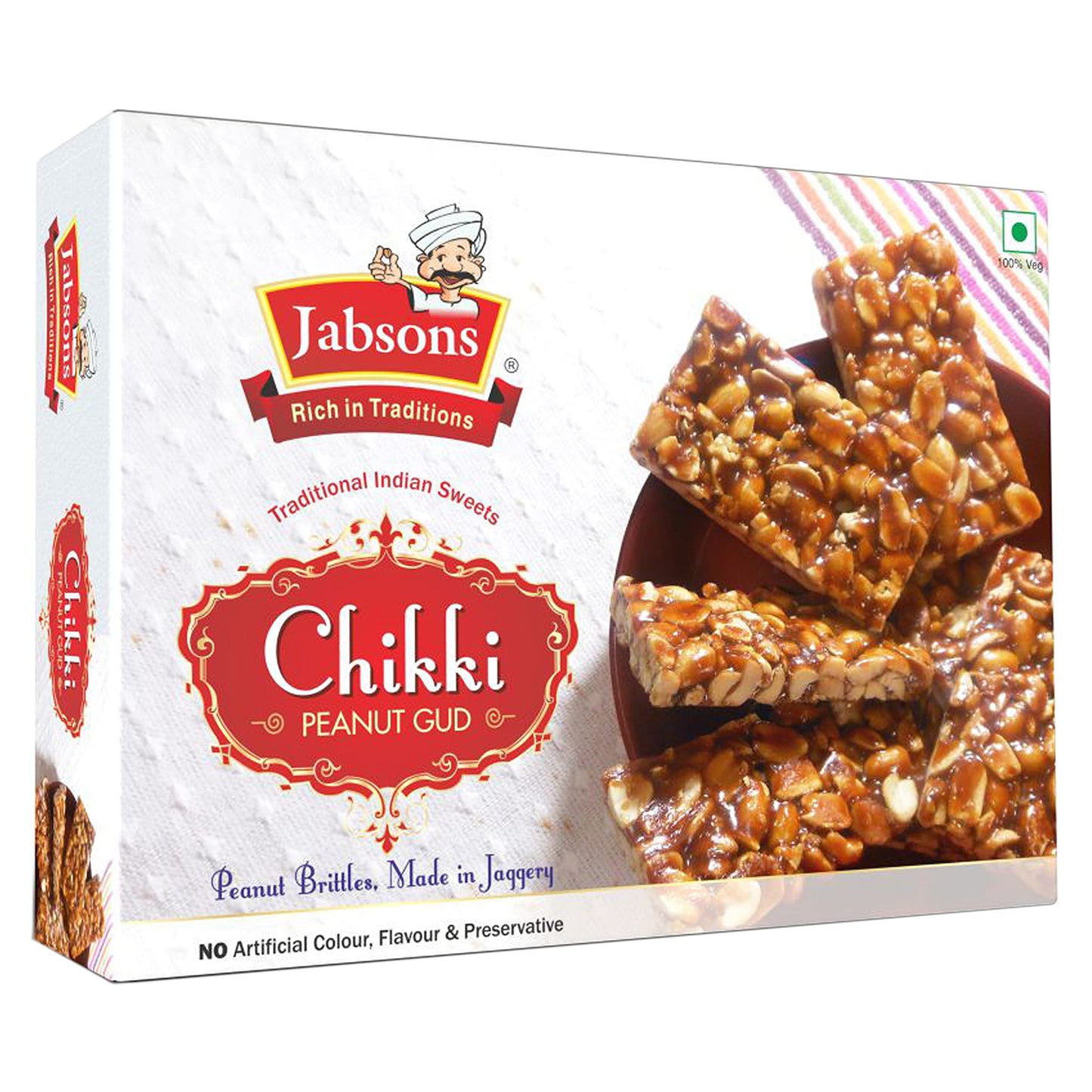 Jabsons Assorted Traditional Sweet Combo - 5 Pack (400g each) - Chikki Til Gud, Gud Kaju Roll, Agra Gud Gajak & More